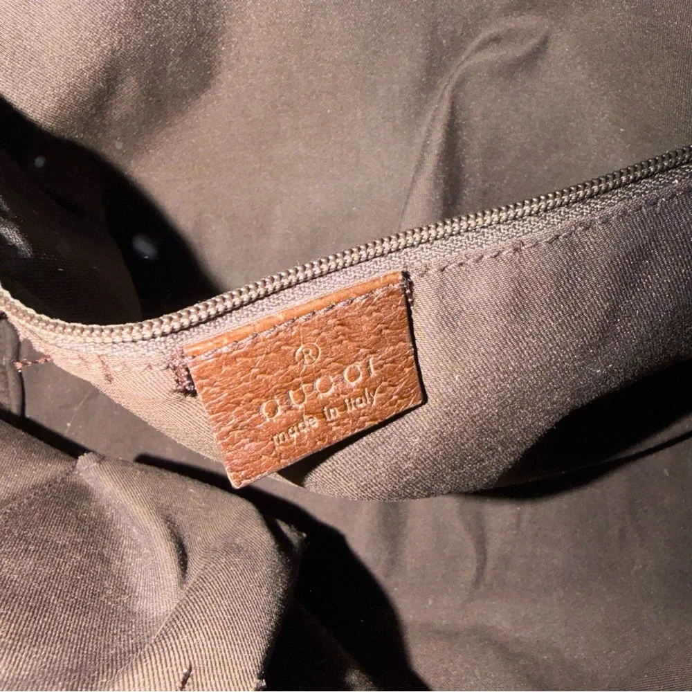 Gucci GG Canvas Abbey Monogram Tote D-Ring Shoulder Leather Handbag Purse Bag - Picture 14 of 16